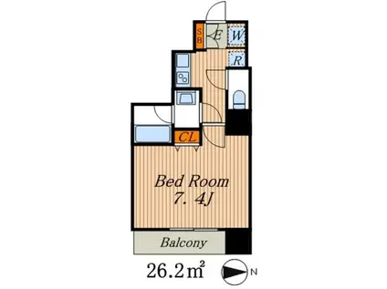 メイクスデザイン両国サウス(1K/6階)の間取り写真