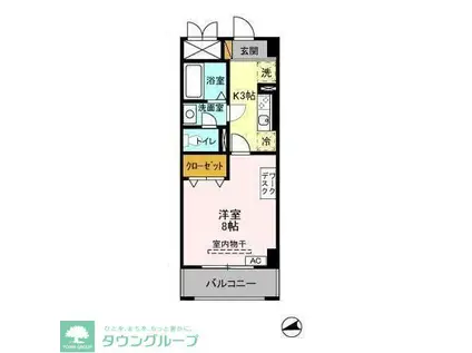 アルカンシェル(1K/2階)の間取り写真