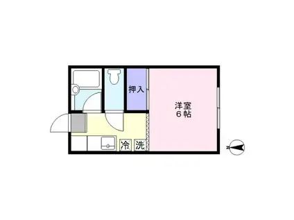 コーポM2(1K/2階)の間取り写真