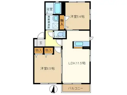 NAハイツ I(2LDK/2階)の間取り写真