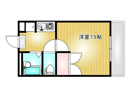 アモーレ福島(1K/2階)の間取り写真