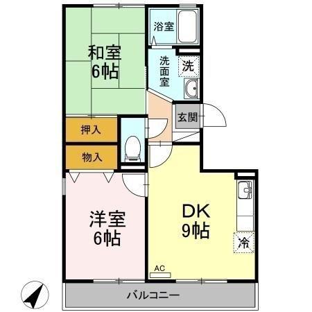 サンピア・K(2DK/3階)の間取り写真