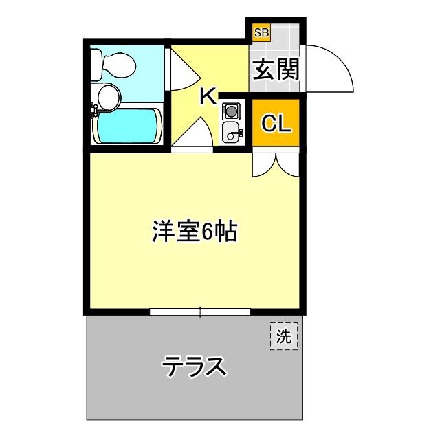パール武庫川(1K/1階)の間取り写真