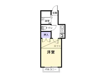 花堂東レジデンス(1K/1階)の間取り写真