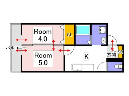 アペックス奥田(2K/3階)の間取り写真