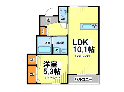 ブリランテ(1LDK/1階)の間取り写真