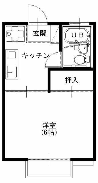 マロンハイツ(1K/2階)の間取り写真