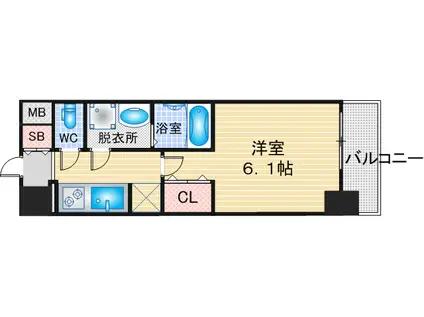 S-RESIDENCE野並駅前BROAD(1K/2階)の間取り写真