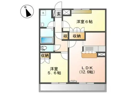 サンレジデンス(2LDK/2階)の間取り写真