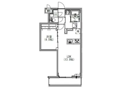 S-RESIDENCE北戸田(1LDK/2階)の間取り写真