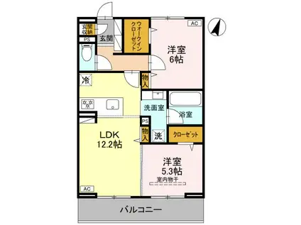 KOAひばりヶ丘(2LDK/3階)の間取り写真