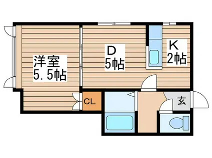 アーバンコート南郷I(1DK/3階)の間取り写真