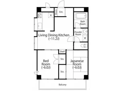 ライブ赤羽(2LDK/2階)の間取り写真