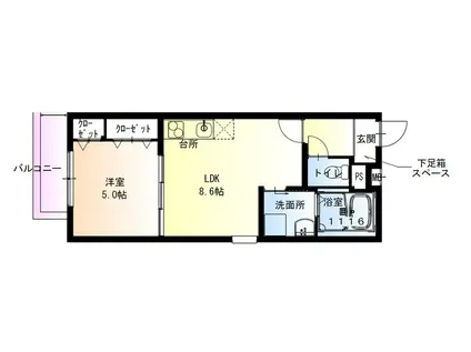 フジパレス弥刀駅北I番館(1LDK/3階)の間取り写真