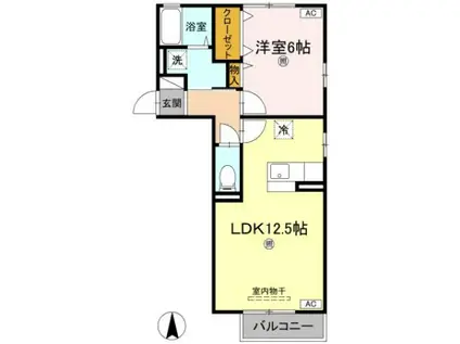 凪たかそね(1LDK/2階)の間取り写真
