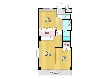 SLOWHAND壱番館(2LDK/2階)の間取り写真