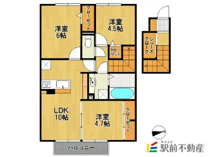 ヴィラージュ(3LDK/2階)の間取り写真