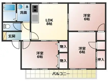 ユトリロ新栄 A棟(3LDK/2階)の間取り写真