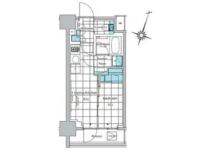 ルフォンプログレ神田プレミア(1DK/7階)の間取り写真