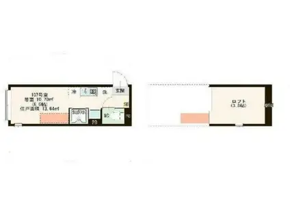 ハーモニーテラス尾久駅前(ワンルーム/1階)の間取り写真