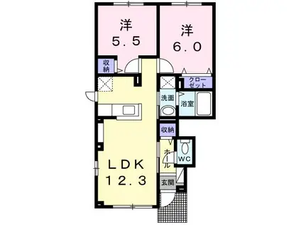 K&MIV(2LDK/1階)の間取り写真