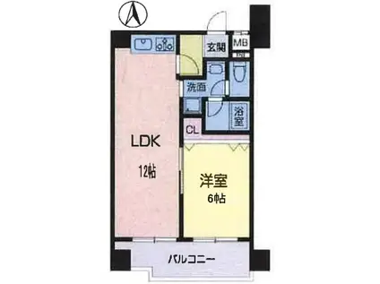 ストークマンション桜川(1LDK/7階)の間取り写真