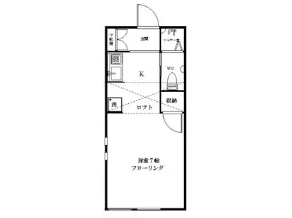 アーバンタナカ(1K/1階)の間取り写真