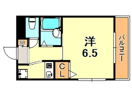 YKハイツ星陵台(1K/2階)の間取り写真