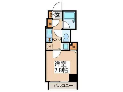 アーク銀座京橋(1K/2階)の間取り写真
