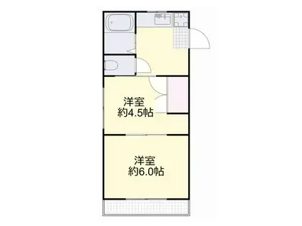 フローリッシュ神田I(2K/1階)の間取り写真