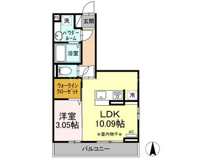 カーサココルン(1LDK/2階)の間取り写真