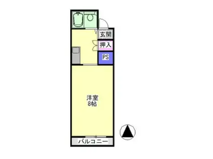 ドルフィン扇町II(1K/1階)の間取り写真