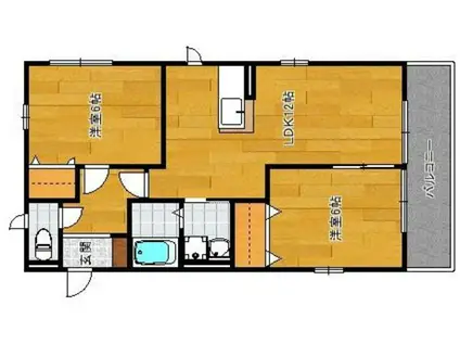 ベローナB棟(2LDK/2階)の間取り写真