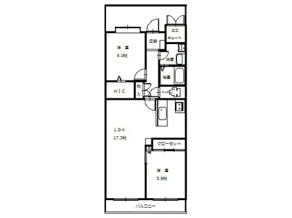 オアシス籠原(2LDK/3階)の間取り写真