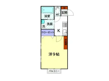 APARTMENT BE1(1K/1階)の間取り写真
