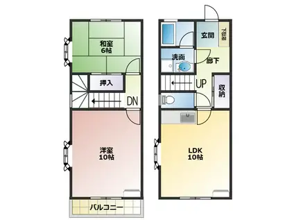 ウインズ(2LDK/1階)の間取り写真