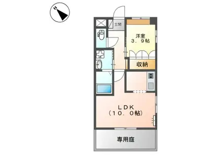 カレント中央 1LDKH(1LDK/1階)の間取り写真