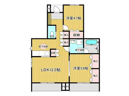 APTサン・シルフI(2LDK/1階)の間取り写真