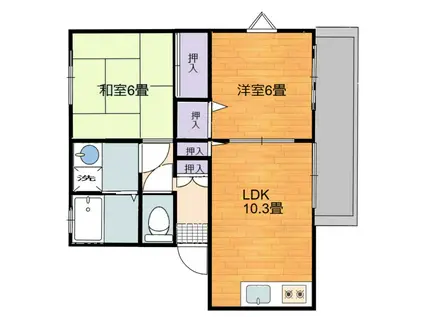 グランシャリオ(2LDK/1階)の間取り写真