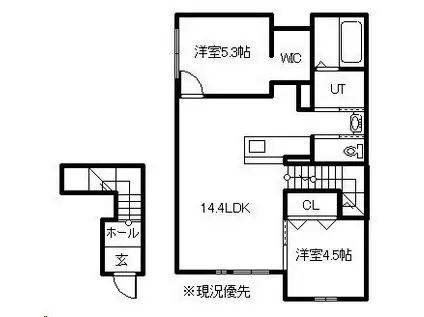 南8条通25丁目AP(2LDK/1階)の間取り写真