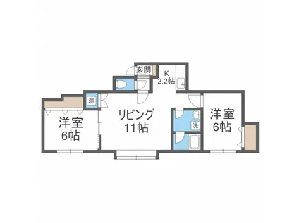 メゾンアヴェニューアヌ(2LDK/1階)の間取り写真