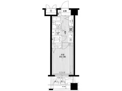 メインステージ赤坂II(1K/11階)の間取り写真