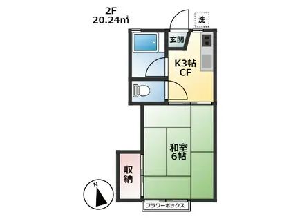 コーポ藤香(1K/2階)の間取り写真