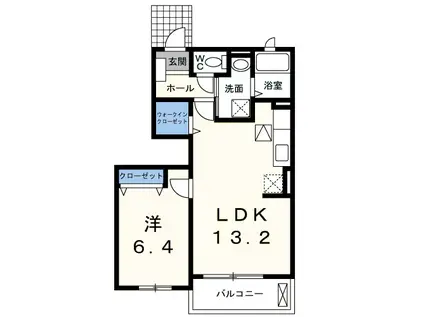 ブルーラグーン (1LDK/1階)の間取り写真