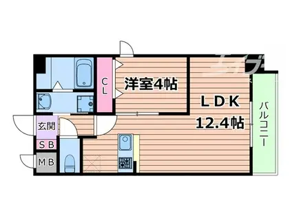 ALIVIS北梅田(1LDK/8階)の間取り写真