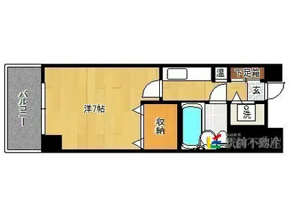 グランピア鍋島(1K/7階)の間取り写真