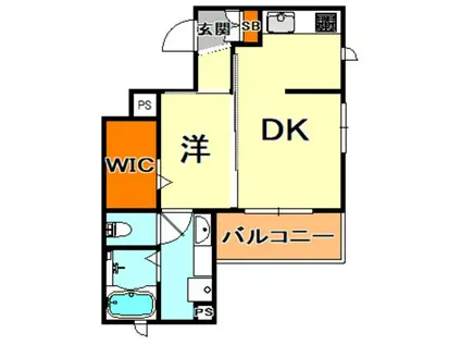 COMFORT御影本町(1DK/3階)の間取り写真