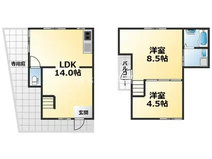 D-HOUSE権現町(2LDK/1階)の間取り写真