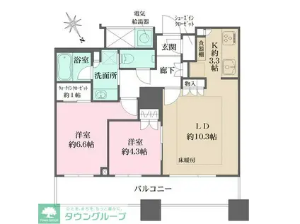 ザ・パークハウス西新宿タワー60(2LDK/54階)の間取り写真