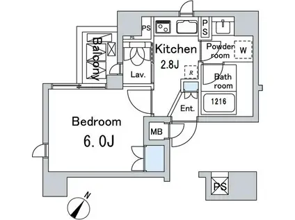 ルジェンテ・バリュ上野(1K/7階)の間取り写真